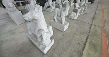 焦作芝麻白雕刻 十二生肖 异形雕刻