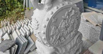 焦作芝麻白抱鼓石 庭院抱鼓石