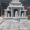 焦作芝麻白中国黑石材套墓 花岗岩墓碑