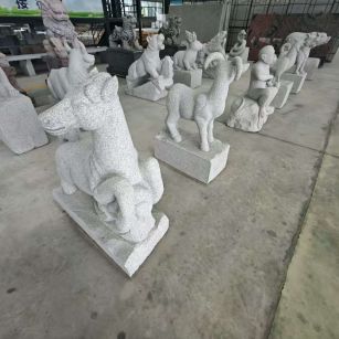 焦作芝麻白雕刻 十二生肖 异形雕刻
