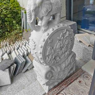 焦作芝麻白抱鼓石 庭院抱鼓石