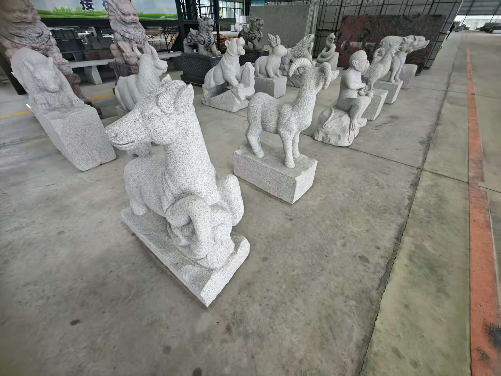 焦作芝麻白雕刻 十二生肖 异形雕刻